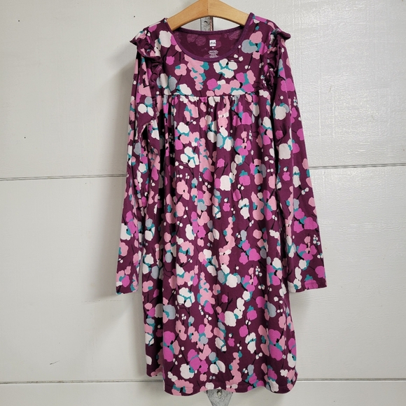 Tea Collection Snowy Branches Mighty Mini ruffle shoulder Dress Girls Size 16 - Picture 3 of 9